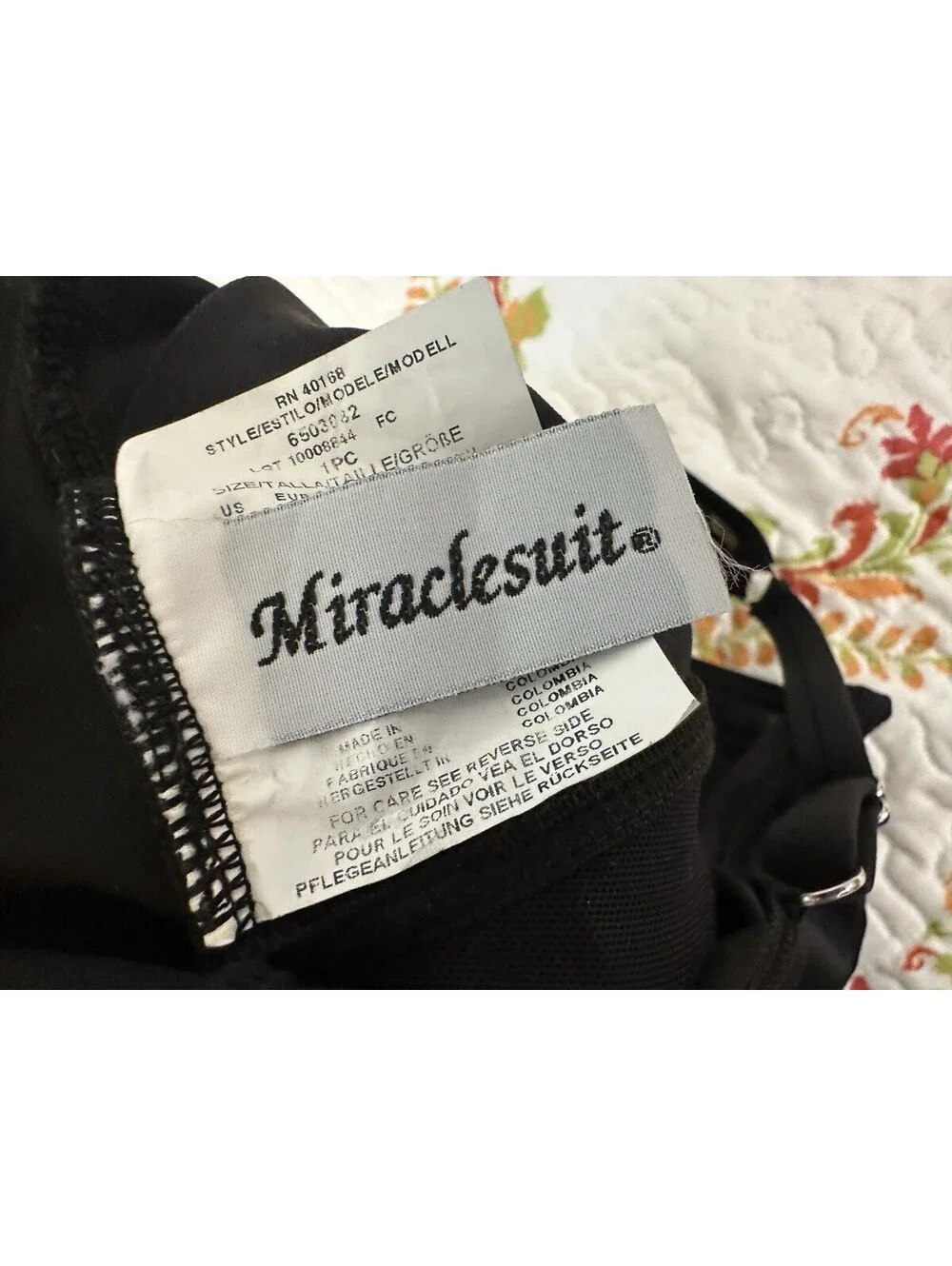 Miraclesuit Classic Black 1pc Halter Slimming Swimsuit Mesh Cutouts 12 EUC.